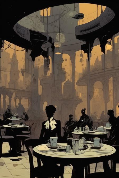 00378-4266013174-_lora_Mike Mignola Style_1_Mike Mignola Style - probably the best café in the world. Romanticism modern futuristic chab.png